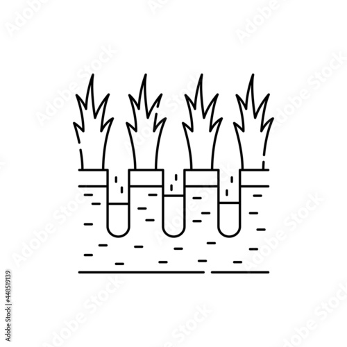 Lawn aeration olor line icon. Garden service.