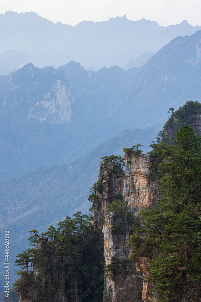 A popular travel destination in Asia, the American movie avatar filming location. The most beautiful national park in China, Zhangjiajie Forest Park in Hunan Province.