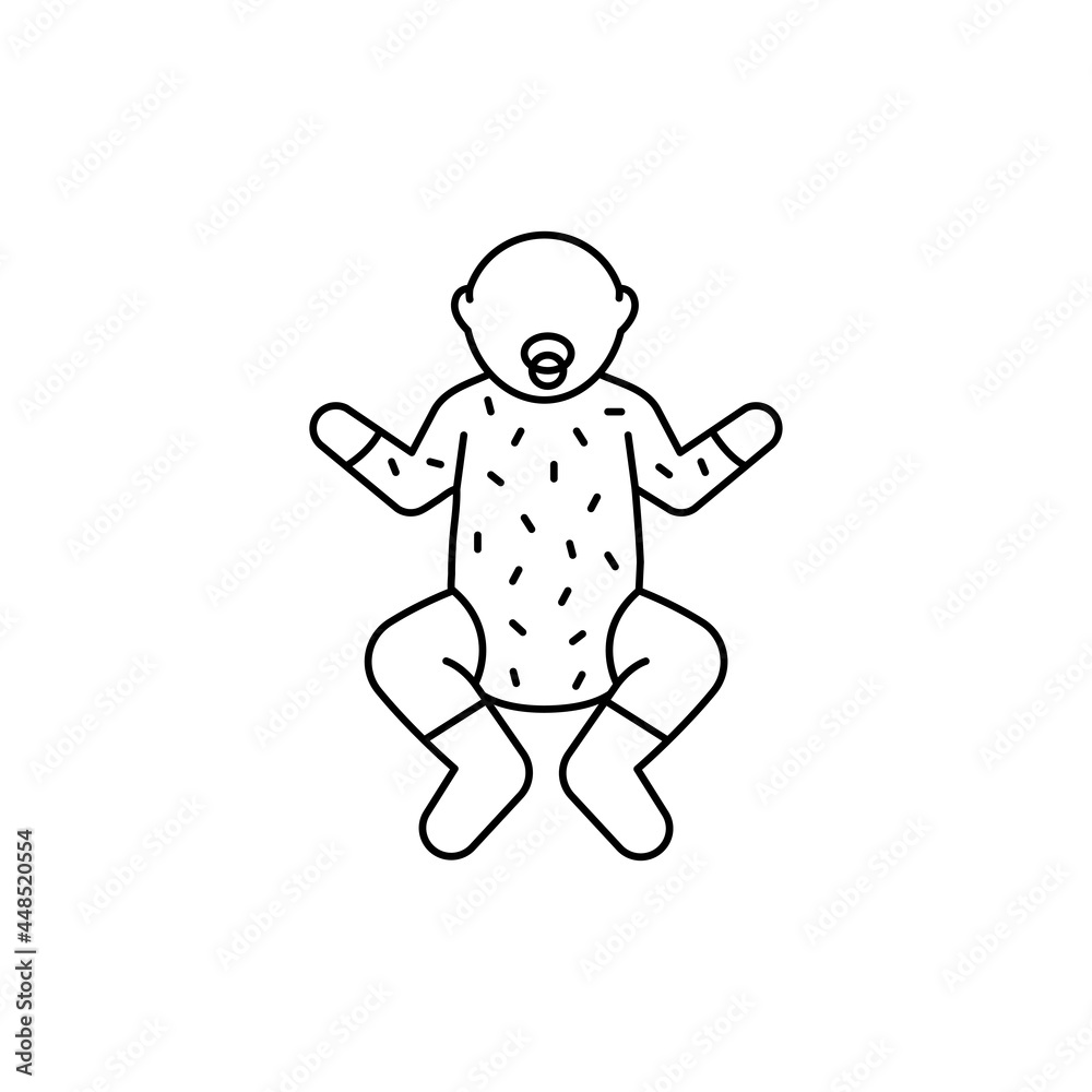 Infant olor line icon. Different stages person's life.