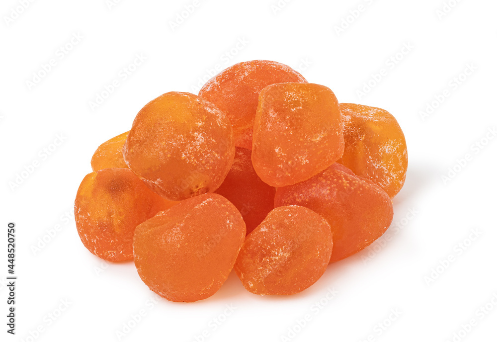 Dried tangerine fruits isolated over white background. Dried tangerine fruits isolated over white background.