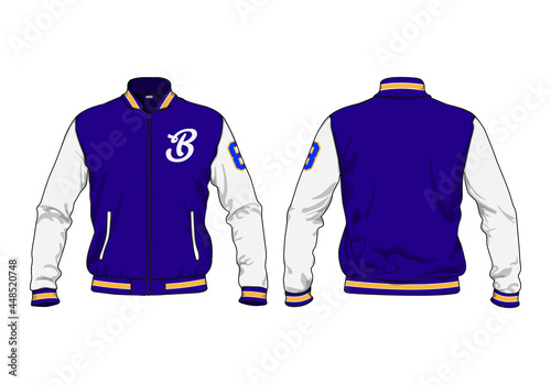 retro vintage windbreaker jacket template