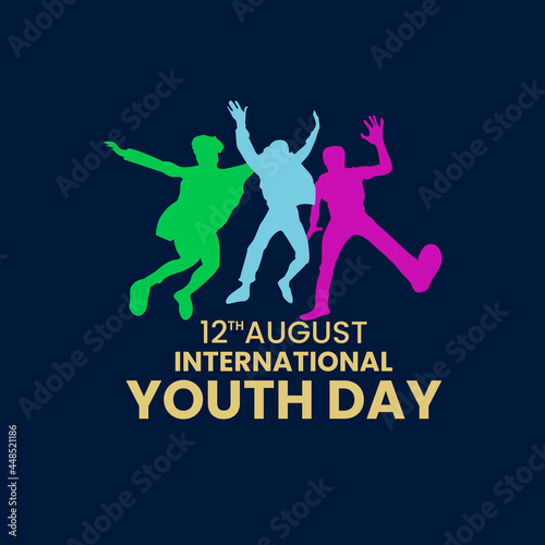 vector illustration International Youth Day social media greetings