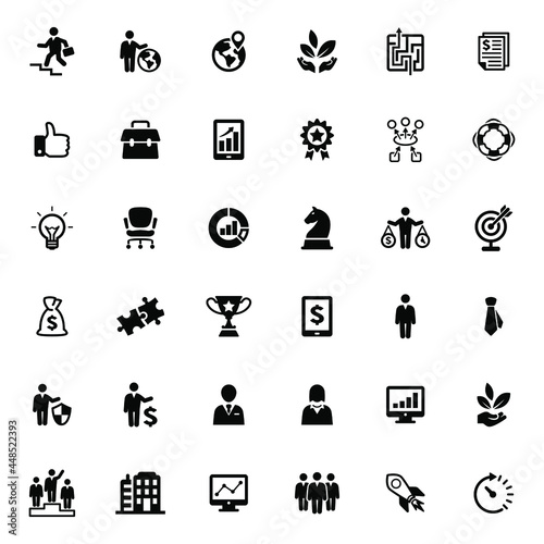 Business icons set vector graphic illustration