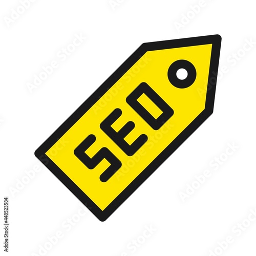 SEO Tag Line Filled Vector Icon Design
