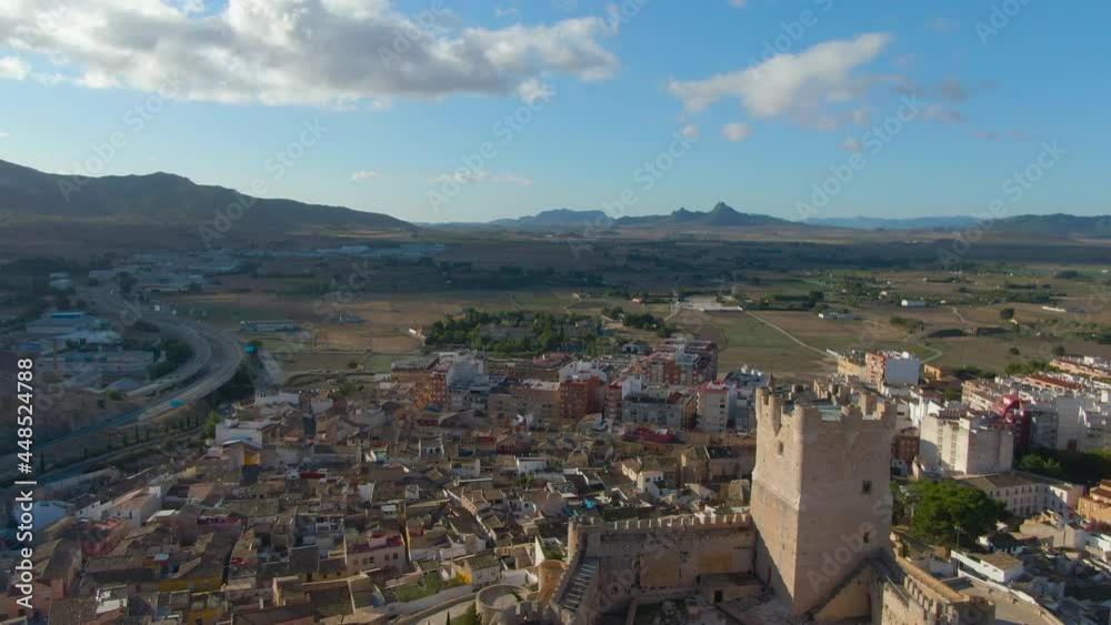 The Atalaya Castle in Villena, Province of Alicante, southern Spain. Located over a spur of the Sierra de la Villa. The Atalaya Castle in Villena, Province of Alicante, southern Spain. Located over a spur of the Sierra de la Villa.