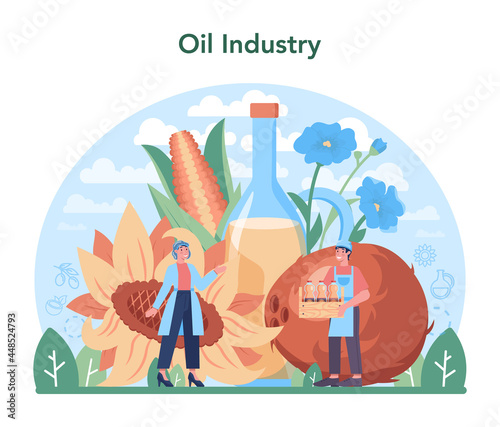 Oil extraction or production industry. Vegatable oil: cocoa, olive