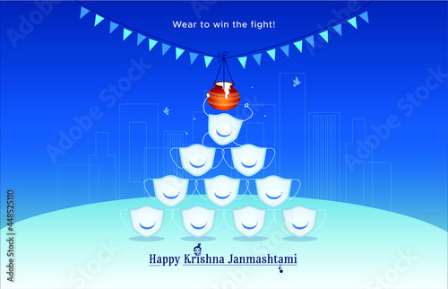 Krishna Janmashtami festival concept background