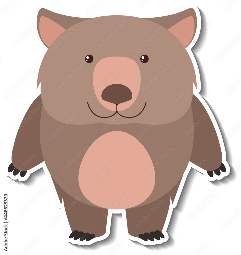 Fototapeta premium A cute bear cartoon animal sticker