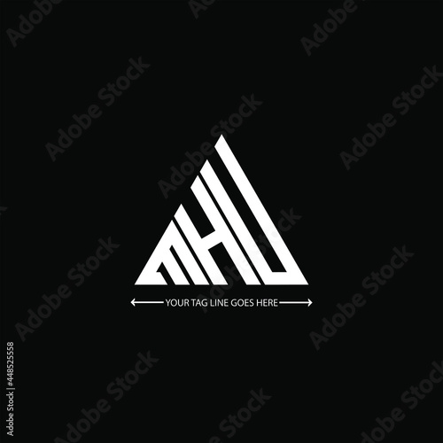 MHU letter logo creative design. MHU unique design
 photo