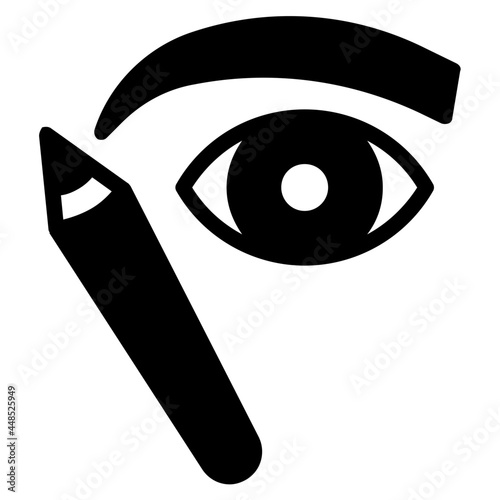 eyebrow pencil glyph icon