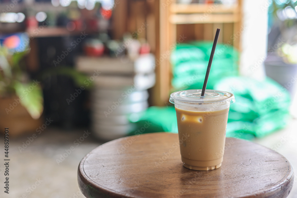 Iced Espresso coffee , clear plastic cup. Iced Espresso coffee , clear plastic cup.
