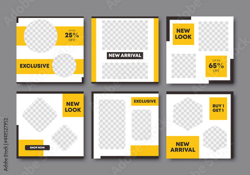 Minimalist square banner te...