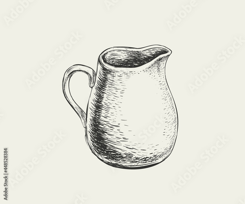 Hand Drawn Sketch Jug. Vector Illustration.