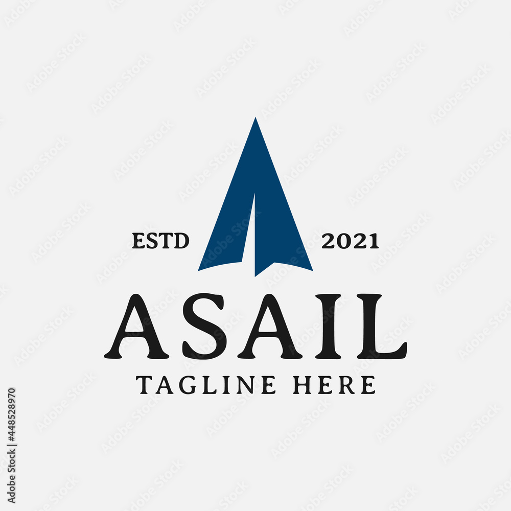 Letter Initial A Sail Logo Design Template. Suitable for Sail Boat Ship Surfing Yacht Shipyard Harbor Port Tourism Sport Business Company Brand in Modern Vintage Retro Style Logo Design Letter Initial A Sail Logo Design Template. Suitable for Sail Boat Ship Surfing Yacht Shipyard Harbor Port Tourism Sport Business Company Brand in Modern Vintage Retro Style Logo Design