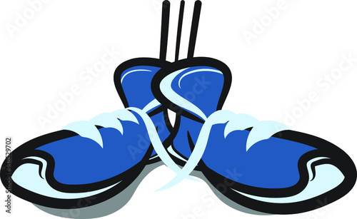 Shoes with Line Drawing Legs Vector Isolated on White Background. Apparel Design Vector Graphics. Cool Shoes Fashion Summer Colorful Loafers and Slippers.