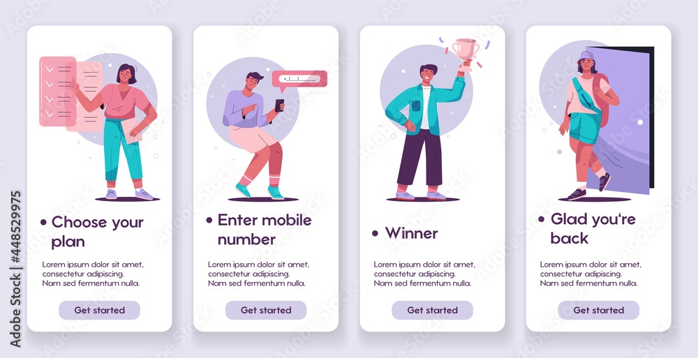 Fototapeta premium Template designs for mobile app pages concept