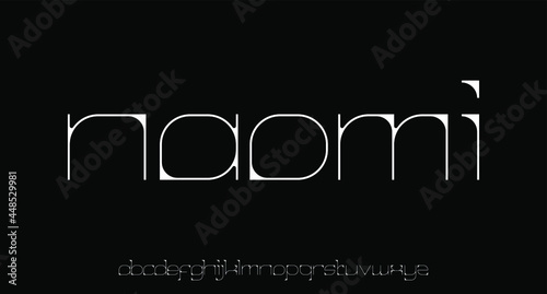 futuristic thin lines font vector	