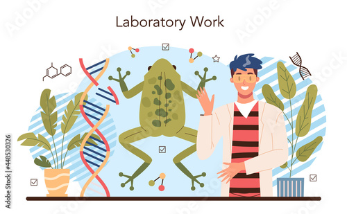 Biology school subject concept. Students exploring nature and living