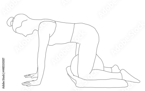 yoga, table top position, all fours, bharmanasana variation pillow squeeze 