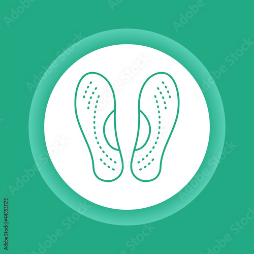 Orthopedic insoles color button. Orthotic arch support.