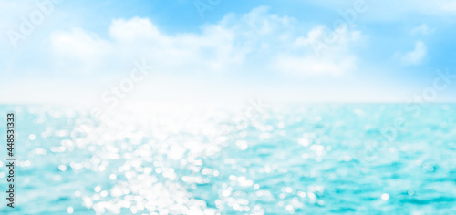 Canvas Print Summer sea with sparkling waves and blue sunny sky