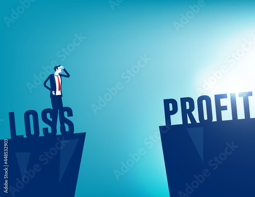 Going from loss to profit . Business analysis and planning concept