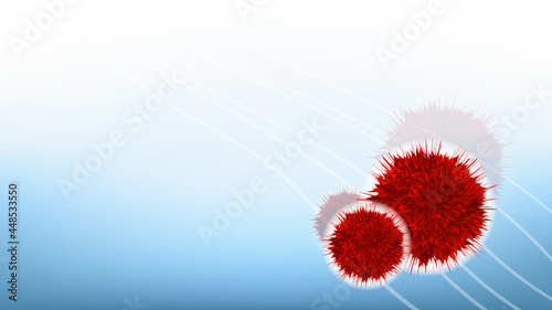 Hiv Bacterial Microorganism Copy Space Vector. Microscope Unhealthy Danger Viral Bacterial Organism Researching In Laboratory. Dangerous Virus Infection Bacteria Template Realistic 3d Illustration