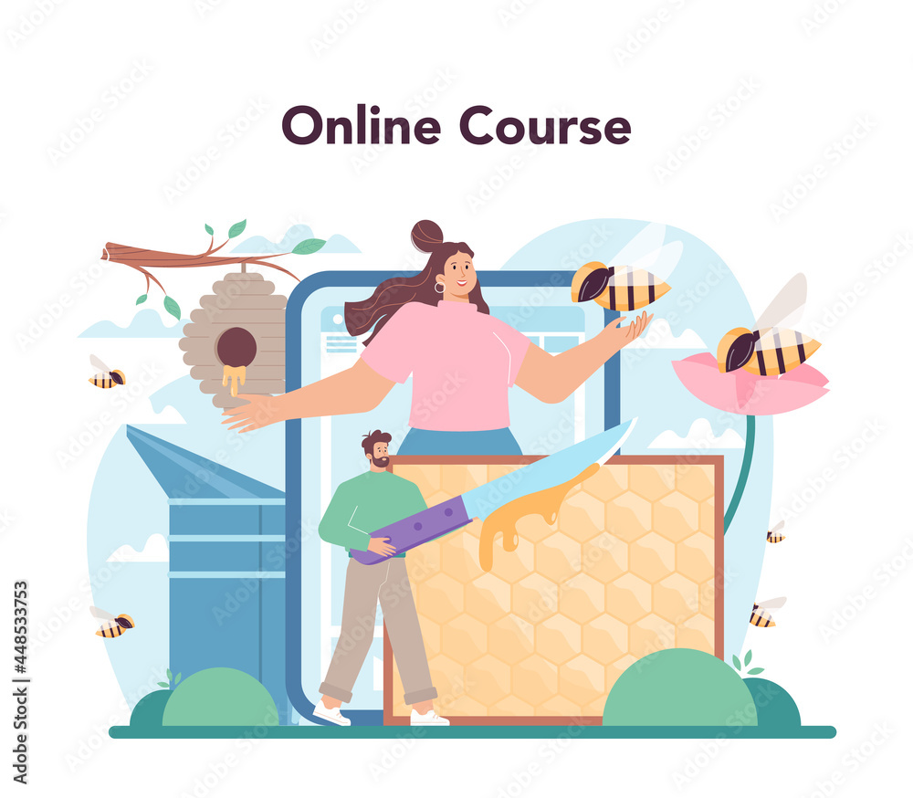 Hiver or beekeeper online service or platform. Professional farmer