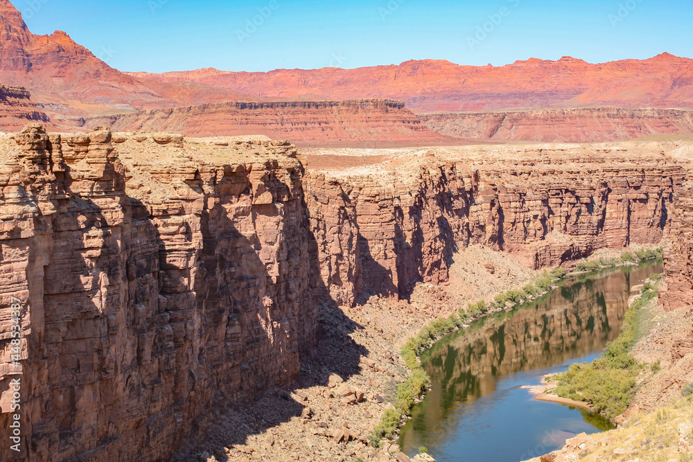 View from the Navajo Bridge to the Colorado River, Arizona, USA View from the Navajo Bridge to the Colorado River, Arizona, USA