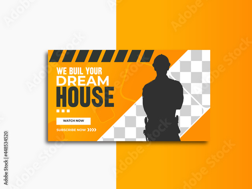 Construction youtube Thumbnail and video web banner design