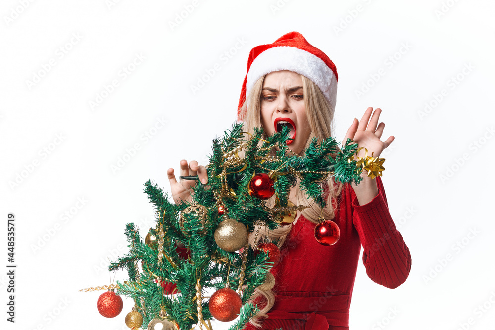 emotional woman christmas toys holiday lifestyle emotional woman christmas toys holiday lifestyle