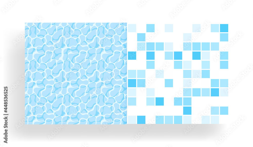 Water surface texture and seamless tile  pattern set.