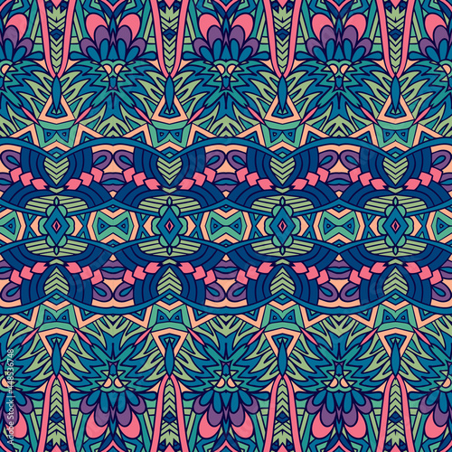 Wallpaper Mural Festive colorful seamless vector pattern psychedelic doodle art Torontodigital.ca