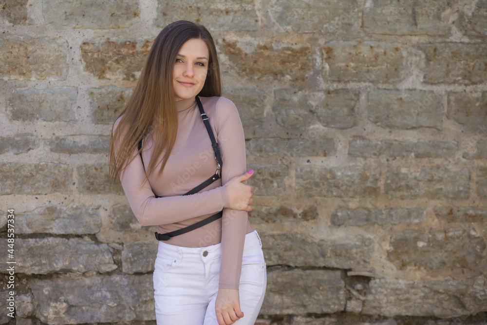 young woman posing on the streets