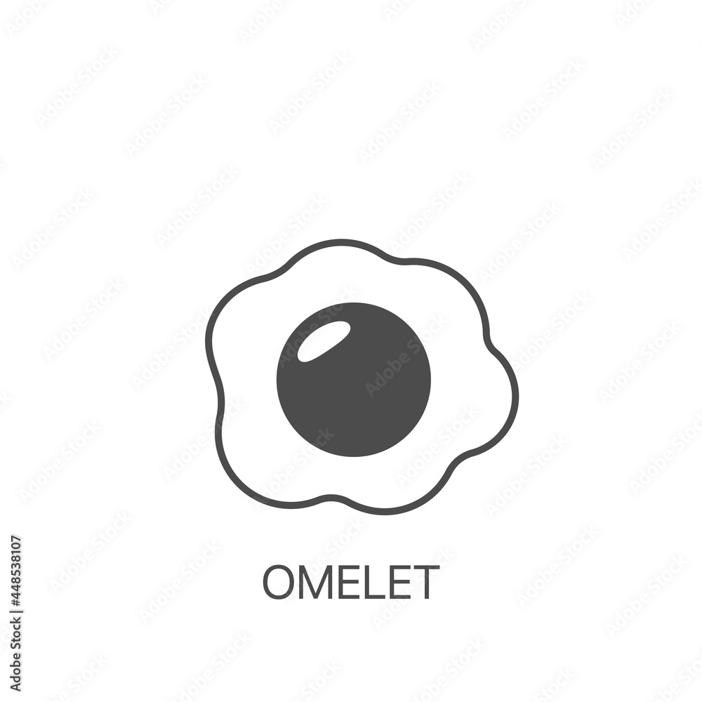 Omelet simple vector icon. Fried egg, scrambled egg Omelet simple vector icon. Fried egg, scrambled egg