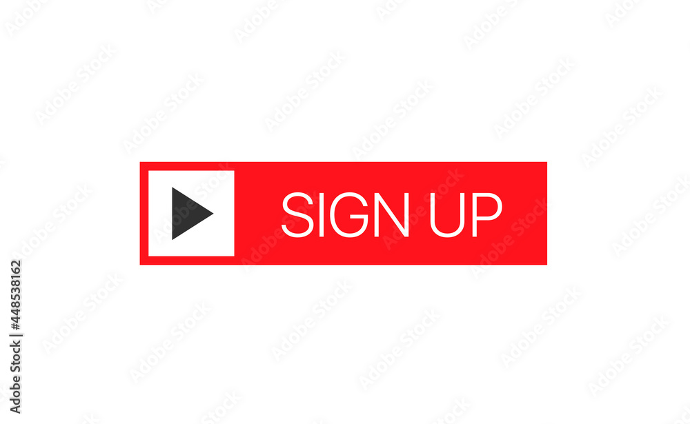 Sign up red button vector illustration for web