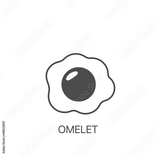 Omelet simple vector icon. Fried egg, scrambled egg