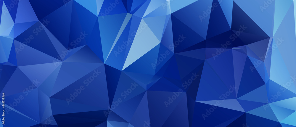 Blue Abstract Color Polygon Background Design, Abstract Geometric Origami Style With Gradient