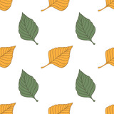 vector graphic seamless pattern with fall leaves-02