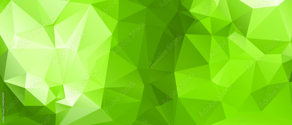 Green Abstract Color Polygon Background Design, Abstract Geometric Origami Style With Gradient