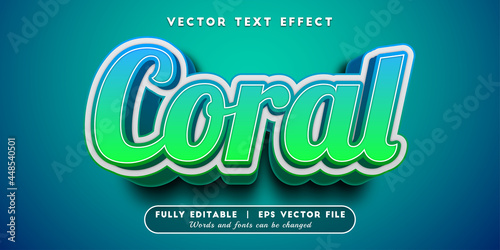 Text effects 3d coral, editable text style