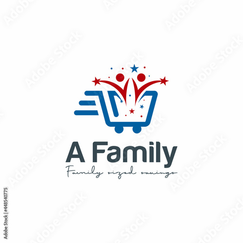 Happy Human in Shopping Cart Logo Design Minimalist