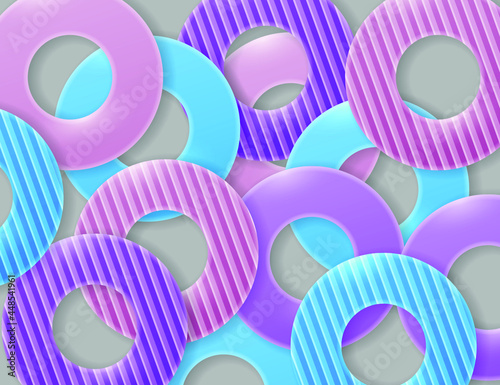 Abstract background with 3D multicolored discs 