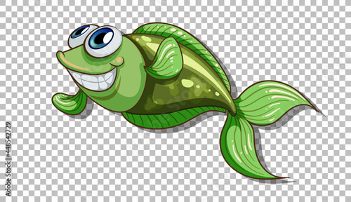 A fish cartoon character isolated on transparent background
