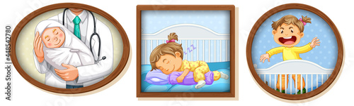 Set of girl picture growing up