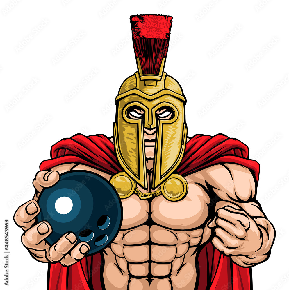 Fototapeta Spartan Trojan Bowling Sports Mascot