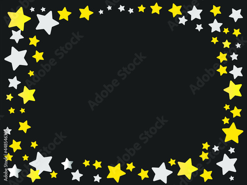 Bright golden stars on black background © STOCKIMAGE