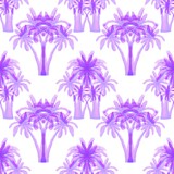 Lilac palm trees. Seamless pattern. Tropical, exotic plants. Bright, cheerful pattern.