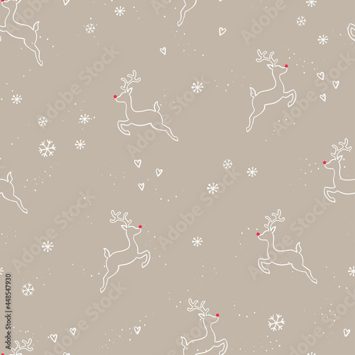 Beautiful christmas doodles seamless pattern - hand drawn and detailed  great for christmas textiles  banners  wrappers  wallpapers - vector surface design