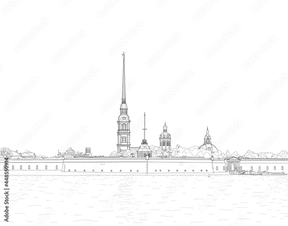 Sketch of the Peter and Paul Fortress